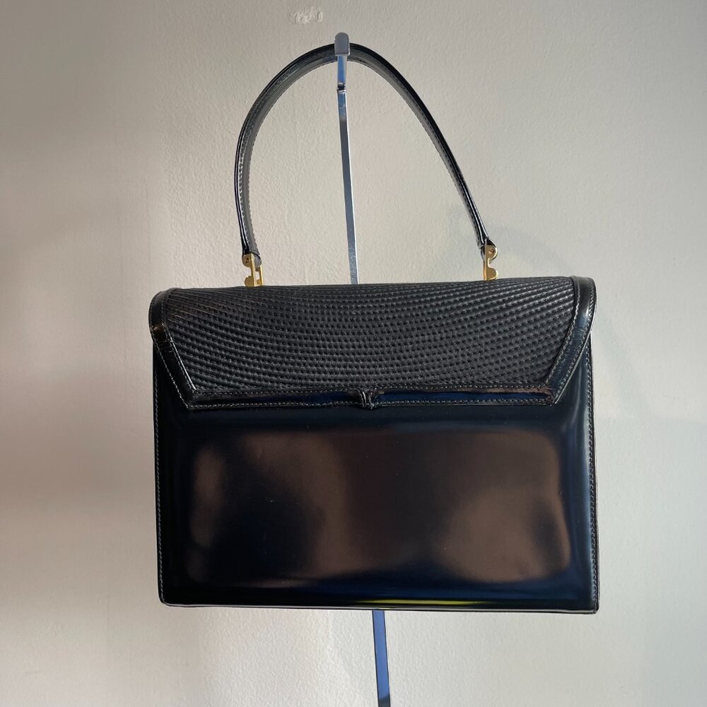 Tiffany & Co. Vintage T-Lock Top Handle Black Patent Leather Bag- Preowned - Picture 6 of 14